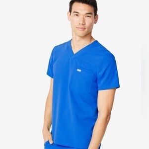 Figs Leon scrub top blue size M
